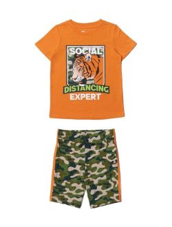 Little Boys Graphic T-shirt and Short Set, 2 Piece