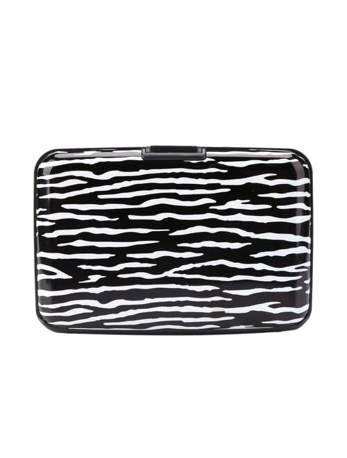 MOJOYCE Fashion Credit Card Bag Holder RFID Aluminum Zebra Animal Pattern Wallet Women Men Metal Business Bank Card Protector Case Purse