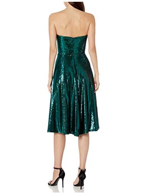 Dress the Population Women's Ruby Strapless Fit & Flare Sequin Midi Dress