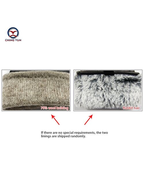 CHING YUN New Women's Gloves Genuine Leather Winter Warm Fluff Woman Soft Female Rabbit Fur Lining Riveted Clasp High-quality Mittens