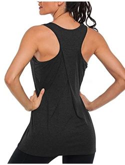 SeSe Code Womens Workout Shirts Sports Racerback Tank Tops with Built in Bra