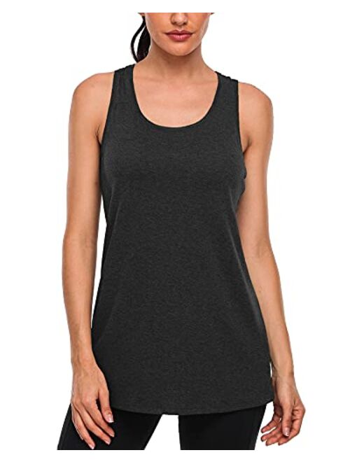 SeSe Code Womens Workout Shirts Sports Racerback Tank Tops with Built in Bra