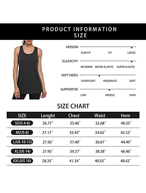 SeSe Code Womens Workout Shirts Sports Racerback Tank Tops with Built in Bra