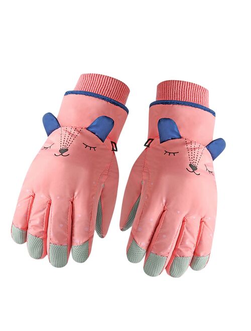 Children Winter Warm Ski Gloves Kids Boys girls Snow Windproof Windproof Mittens Outdoor Sports Extended Wrist Skiing Gloves