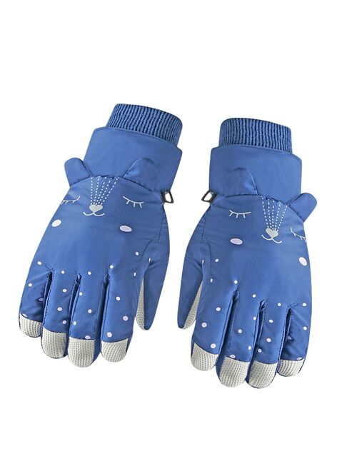 Children Winter Warm Ski Gloves Kids Boys girls Snow Windproof Windproof Mittens Outdoor Sports Extended Wrist Skiing Gloves