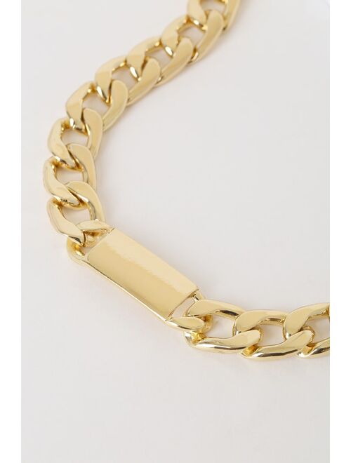 Lulus Dianza Gold Chain Choker Necklace