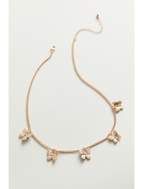 Urban Outfitters Butterfly Charm Choker Necklace