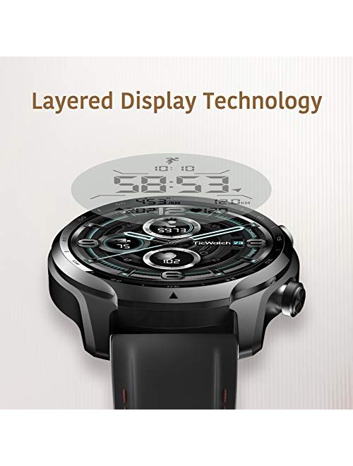 Ticwatch Pro 3 GPS Smart Watch Men's Wear OS Watch Qualcomm Snapdragon Wear 4100 Platform Health Fitness Monitoring 3-45 Days Battery Life Built-in GPS NFC Heart Rate Sle