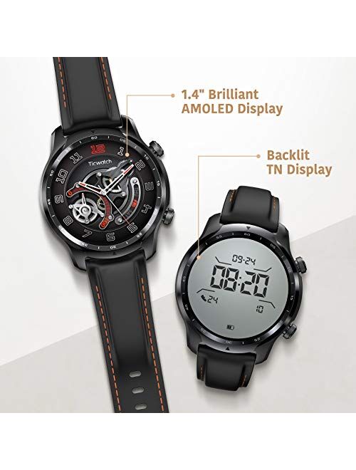 Ticwatch Pro 3 GPS Smart Watch Men's Wear OS Watch Qualcomm Snapdragon Wear 4100 Platform Health Fitness Monitoring 3-45 Days Battery Life Built-in GPS NFC Heart Rate Sle