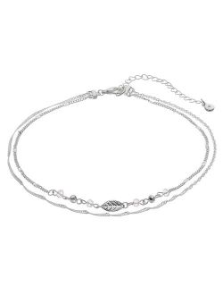 LC Lauren Conrad Leaf Double Strand Choker Necklace