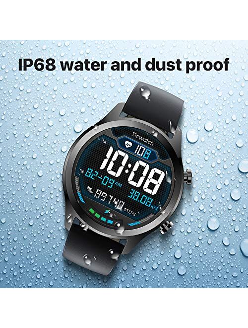 TicWatch C2 Plus 1GB RAM Smart Watch Wear OS by Google GPS NFC Payment IP68 Water and Dust Proof Smartwatch, Two Straps Included, iOS and Android Compatible-Onyx