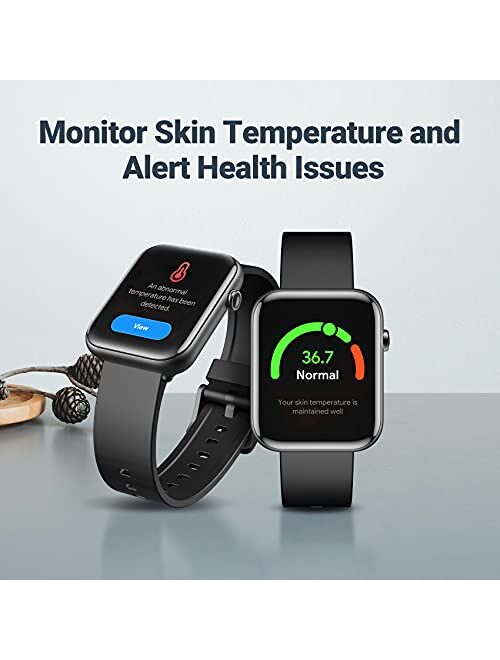 TicWatch GTH smartwatch 24H Skin Temperature Measurement Blood Oxygen 24H Heart Rate Monitoring Sleep Tracking 5ATM Water Resistant Rating Stress Tracking 10 Days Battery