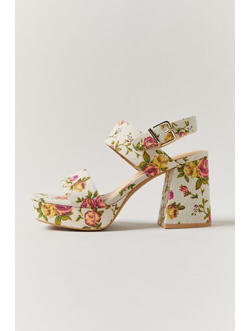 Urban Outfitters UO Rachel Floral Strappy Platform Heel
