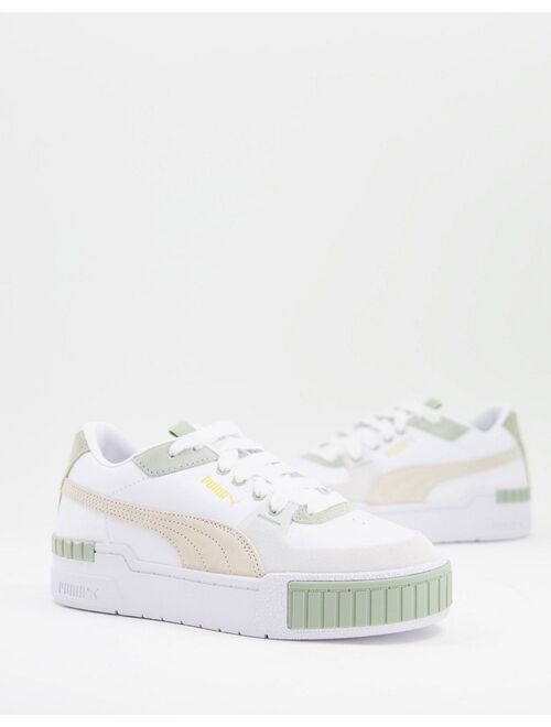 PUMA Cali Sport Mix  in white and sage