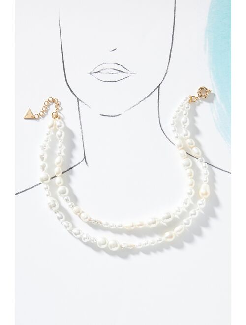 Anthropologie Double Strand Pearl Necklace