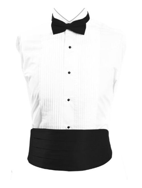 King Formal Wear Classy Black Cummerbund and Bow Tie Set with Box, Black Satin, One Size