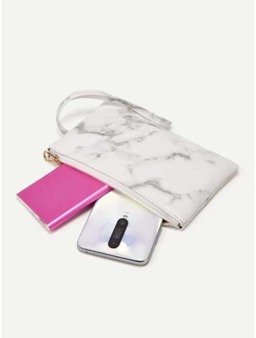Shein Marble Pattern Clutch Bag