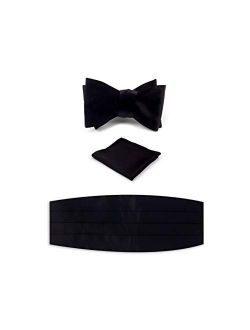 Four Folded Remo Sartori Made in Italy Mens Black Paisley Velvet Cummerbund Tuxedo Belt