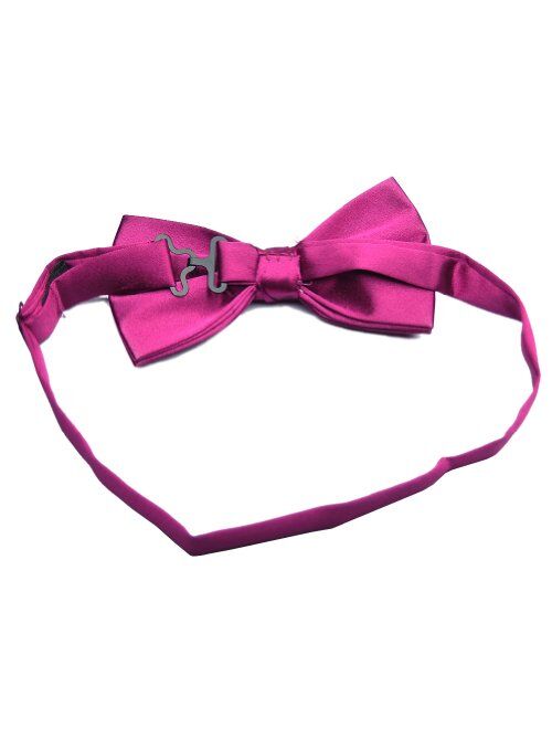 PenSee Mens Formal Solid Pre-tied Bow Tie & Pocket Square & Cummerbund Set