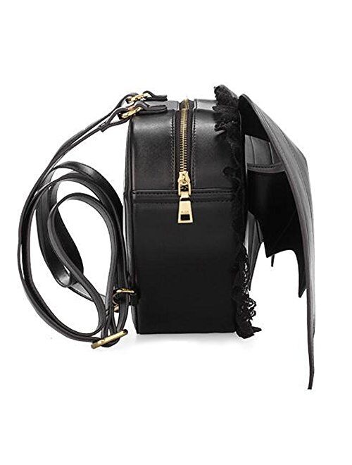 Neevas Fashion Girl Gothic Black Bat Heart Wings Goth Punk Lace Lolita Wing Bag Backpack