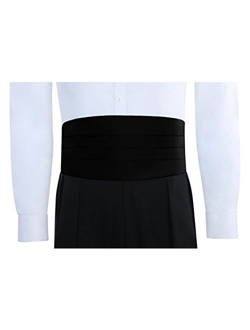 Men's Adjustable Satin Cummerbund - Black
