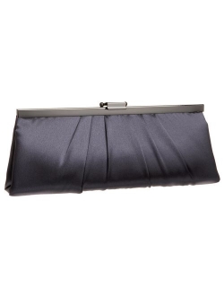 Blaire Womens Satin Frame Evening Clutch Bag Purse With Shoulder Chain Included