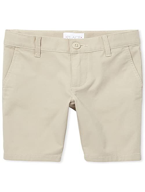 The Children's Place Girls' Button closure Casual Chino Shorts