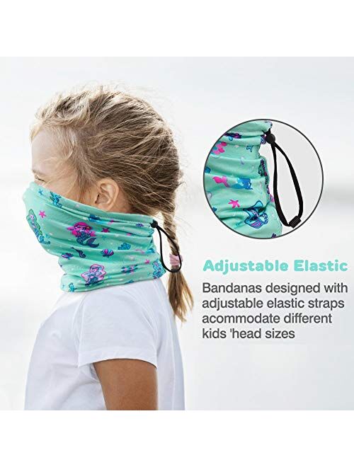 CIKIShield 6Pcs Children Adjustable Neck Gaiter Bandanas Kids Face Mask Scarf Balaclavas Wind UV Protection …