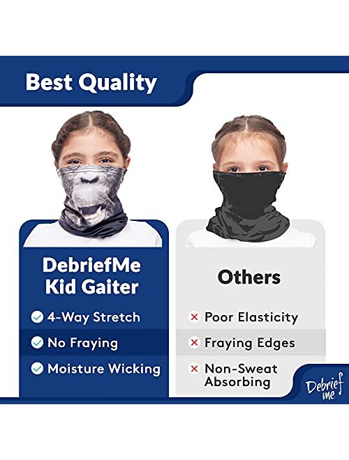 Debrief Me - Face Cover Bandana Dust Mask for Kids Neck Gaiter Summer Balaclava Adjustable