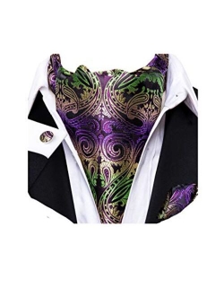 Dubulle Cravat Ties for Men with Pocket Square and Cufflinks Ascot and Handkerchief Set