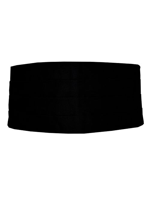 Four Folded Remo Sartori Made in Italy Mens Black Paisley Velvet Cummerbund Tuxedo Belt
