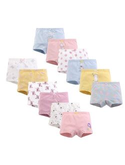 Infant Baby Girls Underwear Panties Kids Boyshort Briefs Soft 100% Cotton Boxer Toddler Undies 3-11 Years(Pack of 4/12)