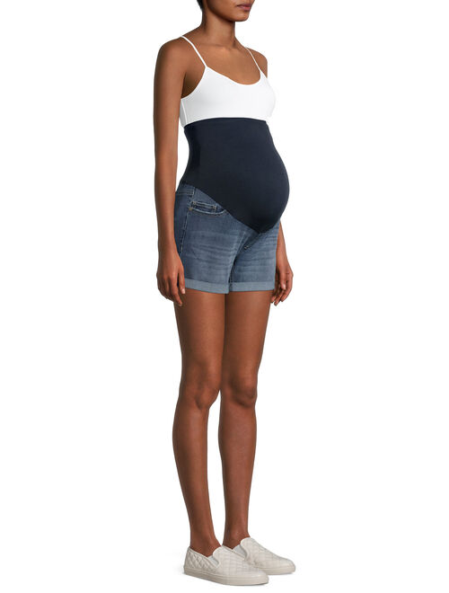 Time and Tru Women's Maternity Shorts with Full Panel