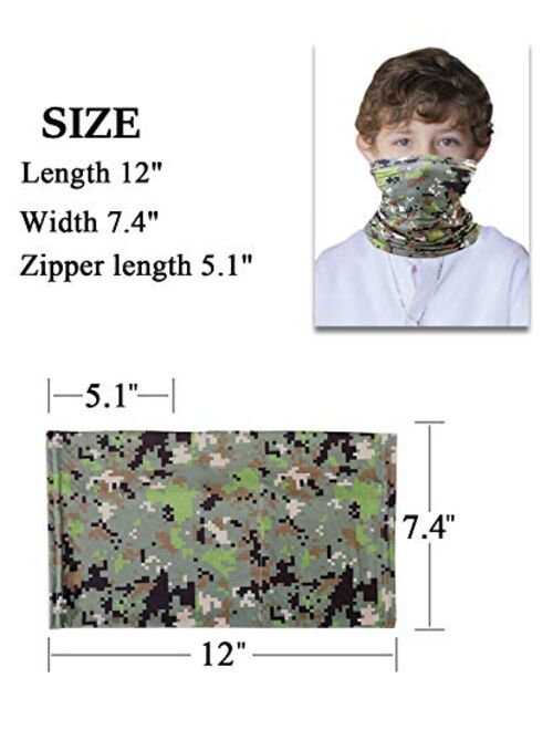 2Pcs Neck Gaiter with Filters, Face Cover for Outdoors, Washable and Reusable