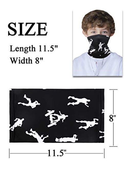 2 Packs Kids Face Cover Neck Gaiter for Cycling Hiking Sport Outdoor, Washable and Reusable