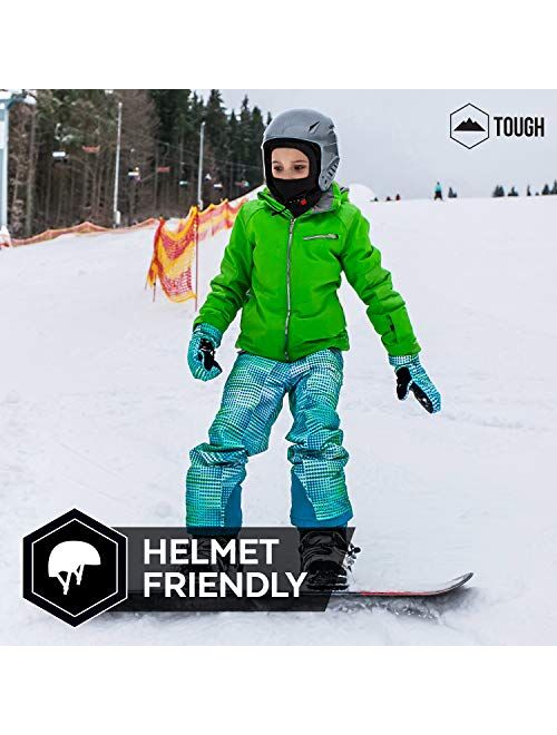 Tough Headwear Kids Balaclava Ski Mask - Winter Face Mask & Fleece Neck Warmer with Helmet Liner Hood - Cold Weather Snow Hat & Ninja Mask for Toddlers Boy