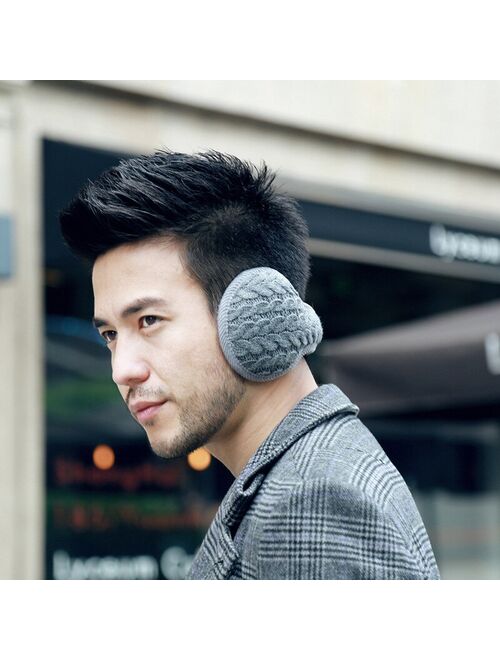Unisex Knitted Thicken EarMuffs Winter Warm Plus Velvet EarMuff Women Men Windproof Soft Ear Muffs Adult Earmuffs W118