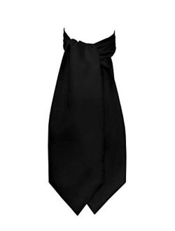 Remo Sartori Made in Italy Men's Solid Self Cravat Ascot Tie,Double Pointed,Silk
