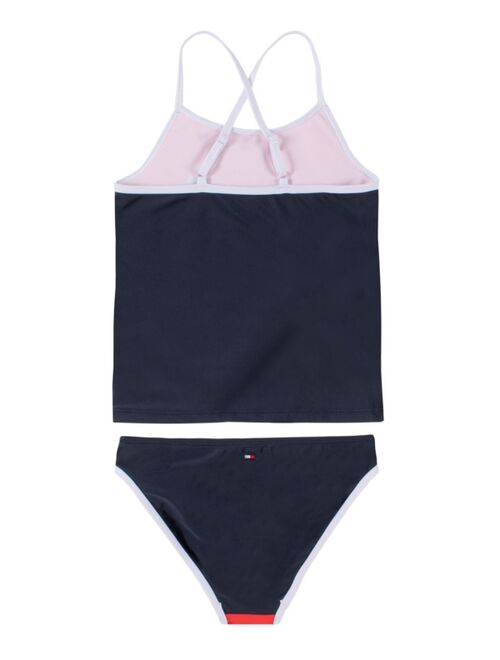 Tommy Hilfiger Big Girls Colorblock Two Piece Swimsuit Set