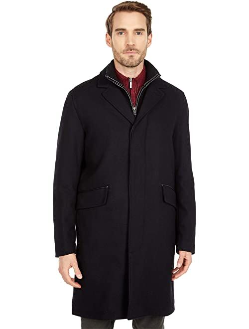 Cole Haan 39" Wool Twill Long Classic Topper Coat