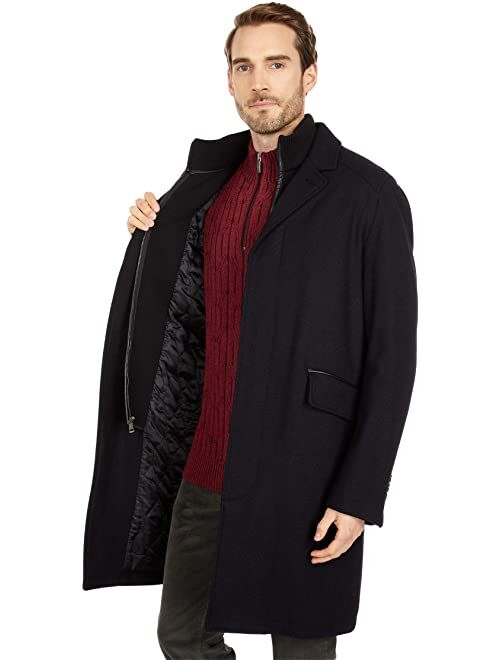 Cole Haan 39" Wool Twill Long Classic Topper Coat