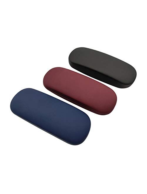 3Pack Unisex Hard Shell Eyeglasses Protector Cases, Protective Case For Glasses