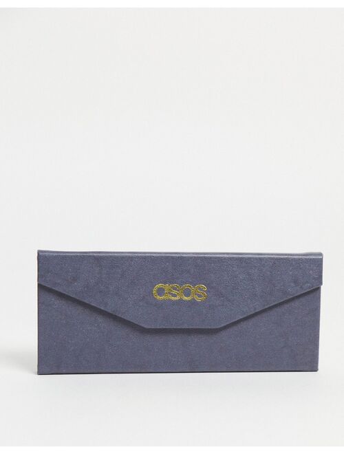 ASOS DESIGN foldable sunglasses case in charcoal gray faux leather