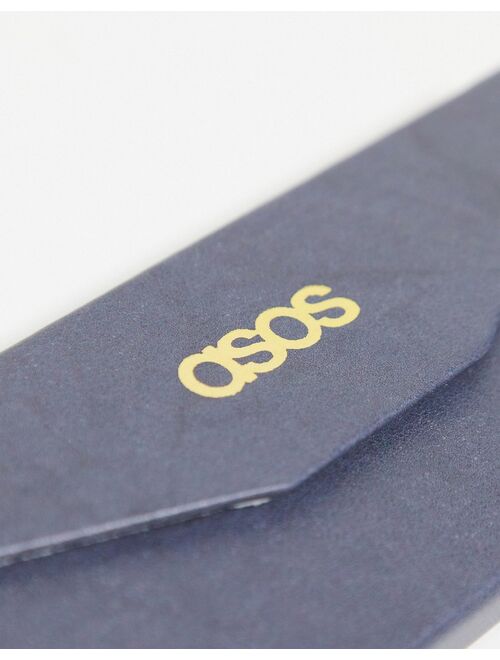 ASOS DESIGN foldable sunglasses case in charcoal gray faux leather