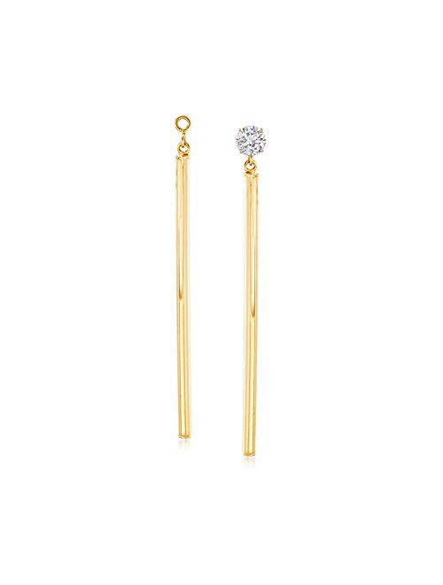 Ross-Simons 14kt Yellow Gold Linear Bar Drop Earring Jackets