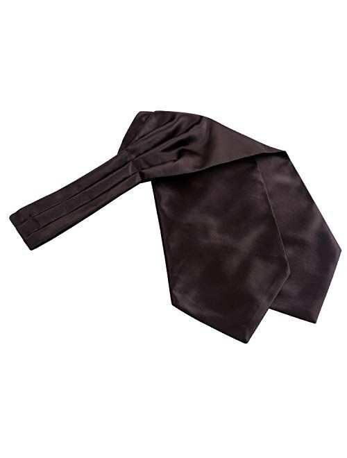 Alizeal Mens Self-tied Cravat Tie Ascot and Pocket Square Set