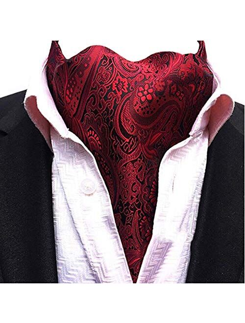 Scute Men's Cravat Jacquard Woven Silk Necktie Scarf Formal Ascot