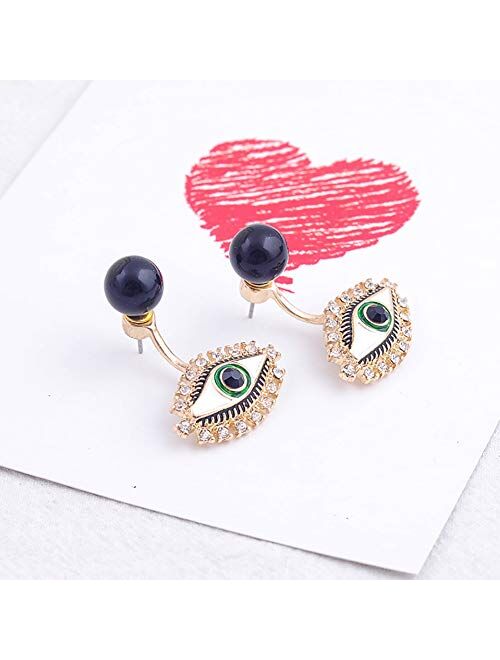 Eye Earrings for Women - Evil Eye Earrings，Gift for Birthday, Thanksgiving, Mother's Day, Casual or Daily Wear (Jacket gold)