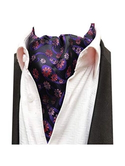 L04BABY Men's Paisley Silk Tie Jacquard Woven Luxury Cravat Scarf Ascot Neckties
