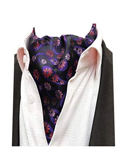 L04BABY Men's Paisley Silk Tie Jacquard Woven Luxury Cravat Scarf Ascot Neckties